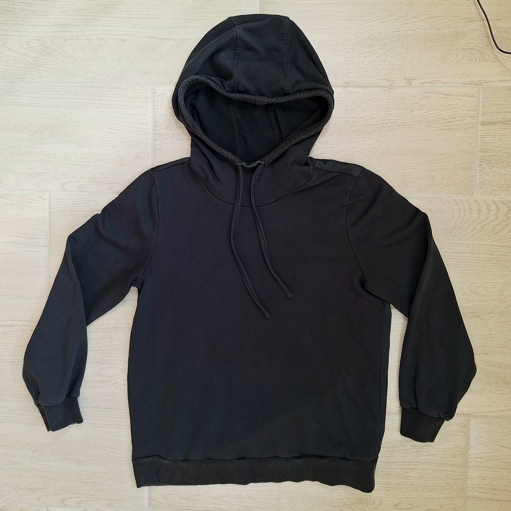 Jason Wu Women's distressed black hoodie with shiny back detail - Size Small